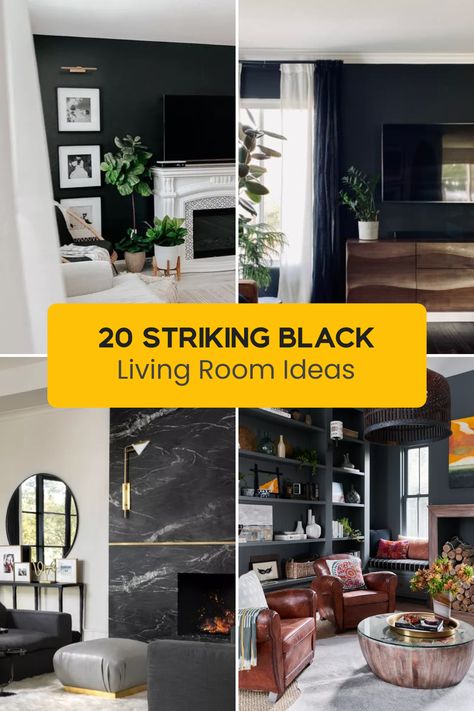 Looking to add a dramatic flair to your living space? Discover these 20 stunning black living room ideas that will completely transform your home! From elegant decor to bold statement pieces, these designs demonstrate how black hues can create a cozy and inviting atmosphere. Whether you prefer modern minimalism or classic chic, these inspiration-packed ideas enhance any style. Updating your living room with stylish furnishings, unique art, and plush textiles? You’ll love these innovative takes that show how the right shade can captivate. Let's explore beautiful black living rooms now! Black Accent Wall Living Room, Black Living Room Ideas, Dark Living Room Ideas, Bathroom Toilet Decor, Black Wainscoting, Pantry Decor, Stairway Decorating, Black Living, Black Accent Walls