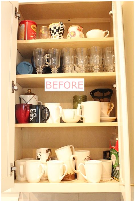 Label Maker Organization, Tea Cup Storage, Coffee Mug Storage, Coffee Cup Storage, Cabinet Organization Ideas, Kitchen Organization Hacks, Spice Rack Organization, Kitchen Cupboard Organization, Diy Pantry Organization