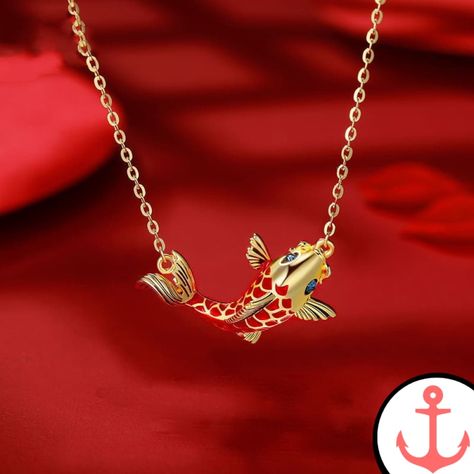 Koi Fish Necklace Chinese Koi Fish, Fish Pendant Necklace, Tiered Necklace, Fish Necklace, Fish Pendant, Nautical Jewelry, Themed Jewelry, Jewelry Choker, Stainless Steel Pendant