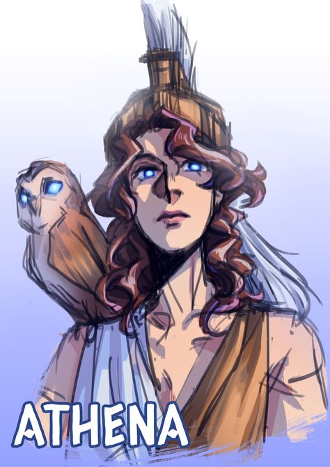 Goddess of wisdom Epic Wisdom Saga, Athena And Odysseus, Athena Epic The Musical Fanart, Athena Goddess Drawing, Athena Epic The Musical, Athena Goddess Art, Greek Anime, Athena Fanart, Greek Gods Art