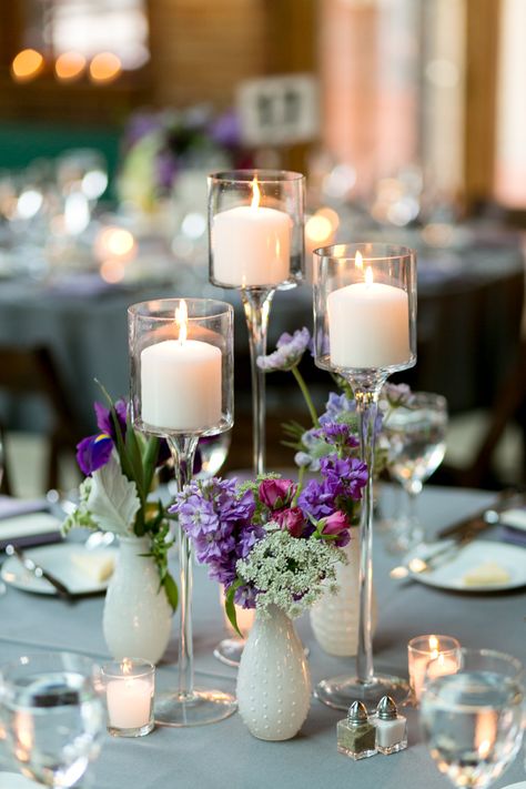 Bud Vase and Tall Candle Centerpiece | photography by http://shanewelch.com | floral design by http://www.scarletpetal.com/ Tall Candle Centerpiece, Candles And Flowers, Stemmed Candle Holders, Floating Candle Centerpieces, Tall Wedding Centerpieces, Candle Wedding Centerpieces, Candleholder Centerpieces, Candle Holders Wedding, Tall Candle