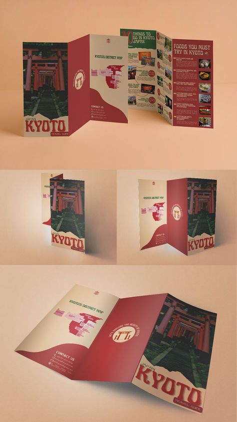 A travel Brochure Broshor Design Idea, Cool Brochure Design Ideas, Tourism Brochure Design Layout, Art Brochure Design Layout Inspiration, Brochure Art Design, Pamphlets Design Ideas School, Travel Trifold Brochure Design, History Brochure Design, Pamphlet Ideas For School Project