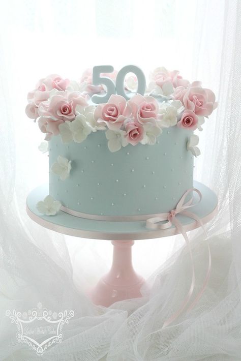 Torturi Baby Shower, Tårta Design, 70th Birthday Cake, 50th Cake, Birthday Cakes For Women, 50th Birthday Cake, Cakes For Women, Pretty Birthday Cakes, Floral Cake