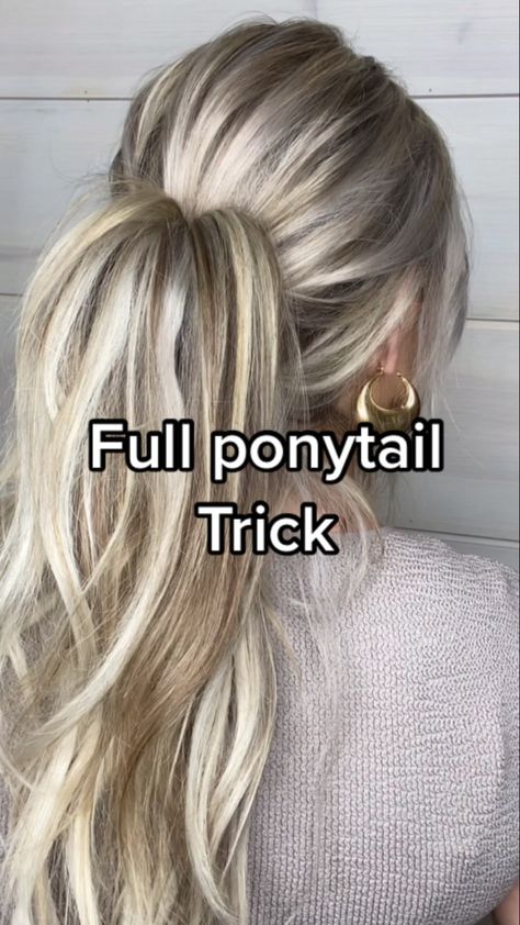 Jamie Lyn Vandenberg | Hi! Here’s a hack you’re going to want to save for a longer and fuller pony. Earrings @revolve Top @zara Extensions @ccklunder.hair… | Instagram Full Ponytail Trick, Long Hair Ponytail Styles, Fuller Ponytail, Ponytail Trick, Messy Ponytail Hairstyles, Full Ponytail, Ponytail Hairstyles Tutorial, Long Hair Ponytail, Ponytail Hairstyles Easy