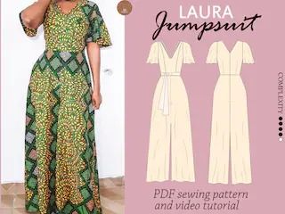 BGDressmakingPattern - Etsy Jumpsuit Diy, Jumpsuit Sewing, Jumpsuit Pattern Sewing, Trendy Jumpsuit, Modern Sewing Patterns, Maxi Jumpsuit, Flare Jumpsuit, Dress Making Patterns, Handmade Wardrobe