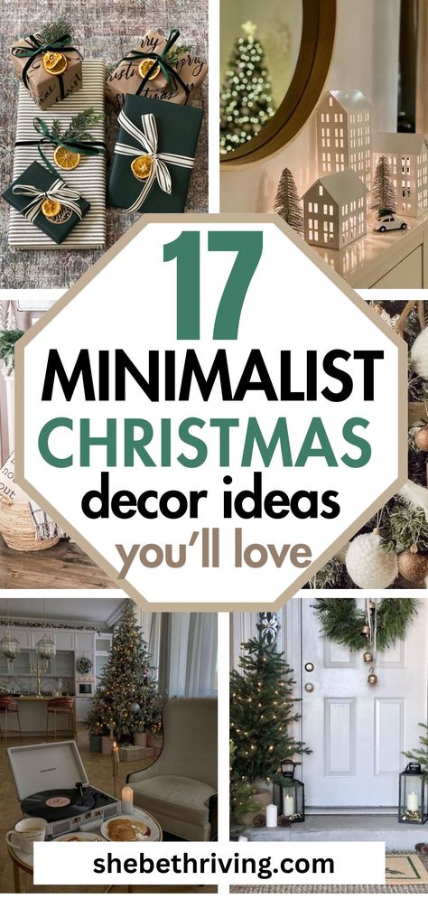 17 Minimalist Christmas Decor Ideas (You'll 100% Love) Minimalist Christmas Decor Ideas, Minimal Christmas Decor, Simplify Christmas, Boho Christmas Decor, Minimalist Christmas Decor, Natural Christmas Decor, Neutral Christmas Decor, Minimalist Christmas Tree, Minimal Christmas