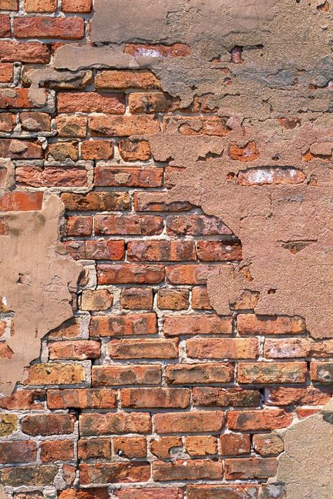 What Colors to Paint a Faux Brick Wall? | Hunker Brown Brick Houses, Glass Block Windows, Painted Brick Walls, Old Brick Wall, Faux Brick Walls, Brown Brick, Brick Texture, Faux Brick, Peeling Paint