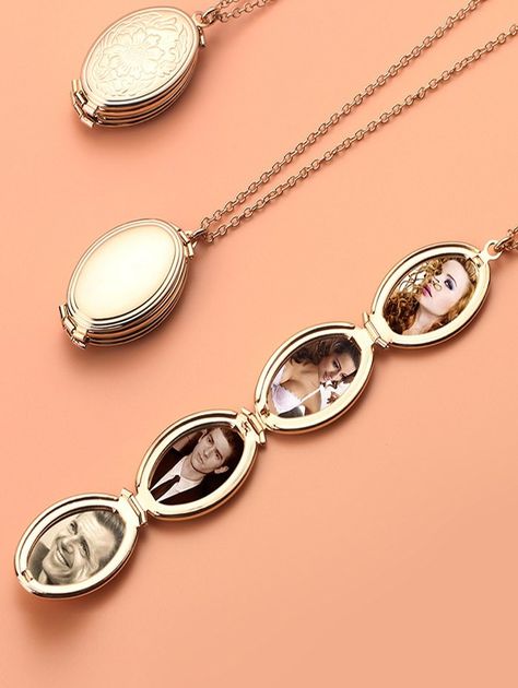 DressLily.com: Photo Gallery - Oval Engraved Floral Photo Locket Necklace Unique Locket, Locket Necklace Vintage, Locket Design, Creative Necklace, Necklace Locket, Gold Locket Necklace, Pendants For Women, Photo Gold, Photo Locket Necklace