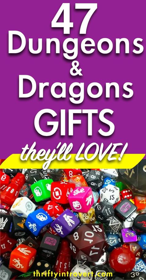 Choosing gifts for Dungeons and Dragons players can be tricky! Here's an ULTIMATE list of gifts for dnd players, gifts for dungeon masters, and gifts for dnd lovers! Basically, ALL things D&D! #dungeonsanddragons #giftsfordndplayers Dnd Christmas Gifts, D And D Gifts, Gifts For Dnd Players, Dnd Diy Gift, Dnd Stuff To Buy, Dungeons And Dragons Gift Ideas, D&d Gift Ideas, D&d Gifts, Dnd Valentines Day