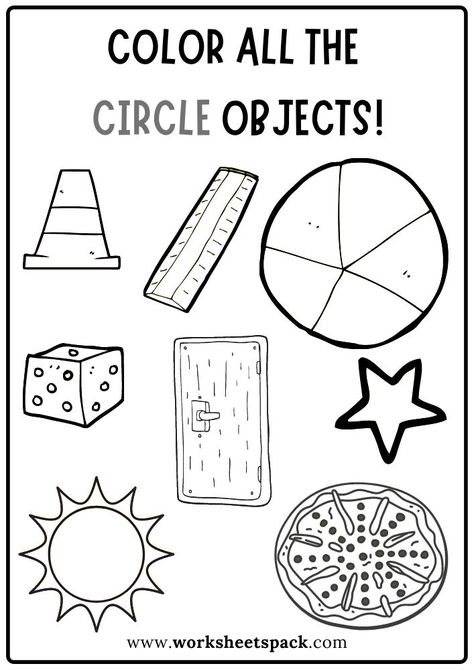 Circle Shape Activity Pages for Kindergarten and Preschool. Shape Circle Crafts For Preschoolers, Circle Lessons For Preschool, Circle Coloring Pages Preschool, Pre K Circle Activities, Red Circle Art Preschool, Find The Circle Worksheet, Circle Lesson Preschool, Learning Circles Preschool, Circle Coloring Pages Free Printable