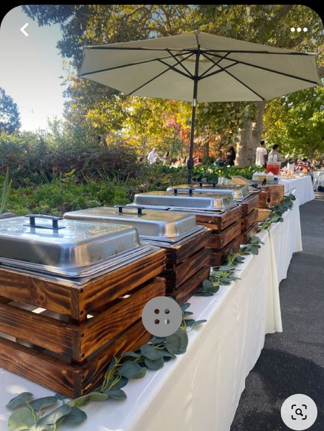 Taco Bar Catering, Wedding Buffet Table, Outdoor Buffet, Buffet Set Up, Catering Table, Food Set Up, Catering Food Displays, Buffet Table Decor, Delicious Appetizers