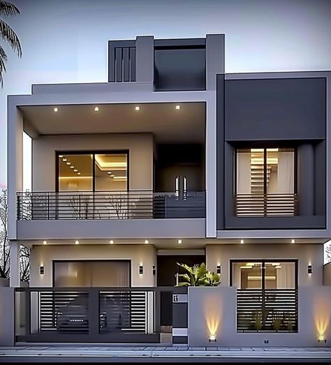 Aesthetic House Color Exterior, New Elevation Designs, House Structure Design, Modern Bungalow House Design, 2 Storey House Design, Small House Elevation, Small House Front Design, House Balcony Design, Modern Small House Design