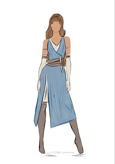 Jedi Clothing Women, Star Wars Outfit Ideas Women, Modern Jedi Outfit, Star Wars Dresses Inspired Outfits, Star Wars Princess Outfit, Star Wars Outfits Women Jedi, Starwars Oc Outfit, Star Wars Clothes Design, Jedi Robes Women