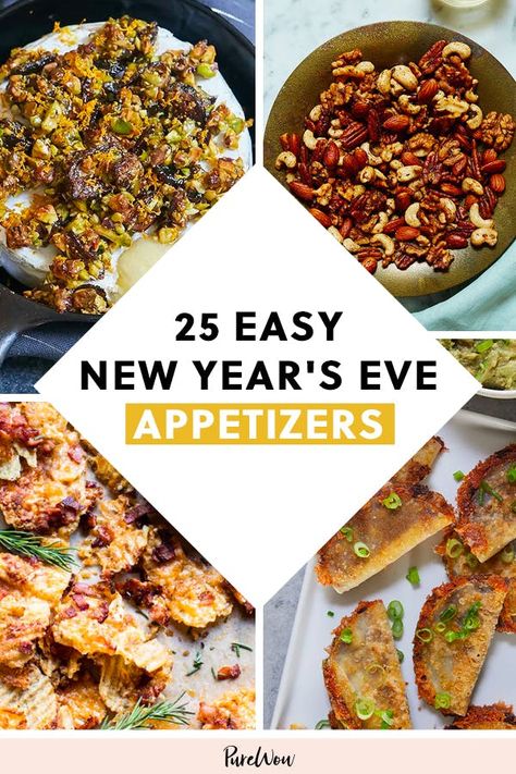 25 Easy New Year’s Eve Appetizers for Stressed-Out Hosts #purewow #cooking #recipe #new year #appetizer #food #easy Food New Year, New Years Eve Snacks, Bite Size Appetizers Easy, New Year's Snacks, Parties Food, New Years Appetizers, New Year's Eve Appetizers, Party Bites, New Years Eve Food