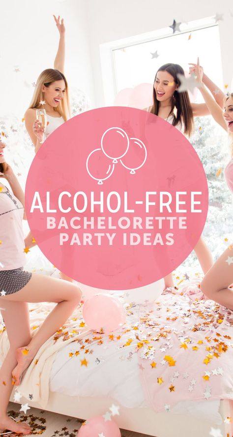 Looking for Alcohol-free party ideas for a bachelorette party? No worries click the link to get inspired and still have fun at the party! Bachelorette Party Ideas For All Ages, Simple Bachelorette Party Ideas Classy, Night In Bachelorette Party Ideas, Non Alcoholic Bachelorette Party Ideas, Things To Do For Bachelorette Party, Bachelorette Party Ideas Non Alcoholic, Bachelorette Diy Decor, Non Alcoholic Bachelorette Party, Alcohol Free Bachelorette Party Ideas