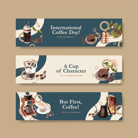 Shopee Banner Design, Google Banner Ads, Google Banner, International Coffee Day, Voucher Design, 달력 디자인, International Coffee, Banner Web, Store Banner