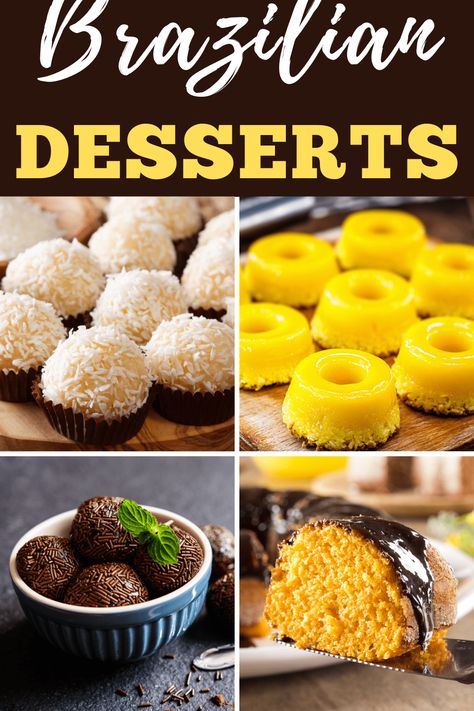 Looking for traditional Brazilian desserts? From brigadeiros to cheese puffs to acai bowls, these treats take your tastebuds on a trip to Brazil! Traditional Brazilian Desserts, Brazilian Food Recipes Desserts, Brazilian Christmas Desserts, Brazilian Desserts Easy, Brazilian Cookies Recipe, Brazilian Christmas Cookies, Brazil Dessert Recipes, Brazilian Sweets Desserts, Brazilian Brigadeiro Recipes