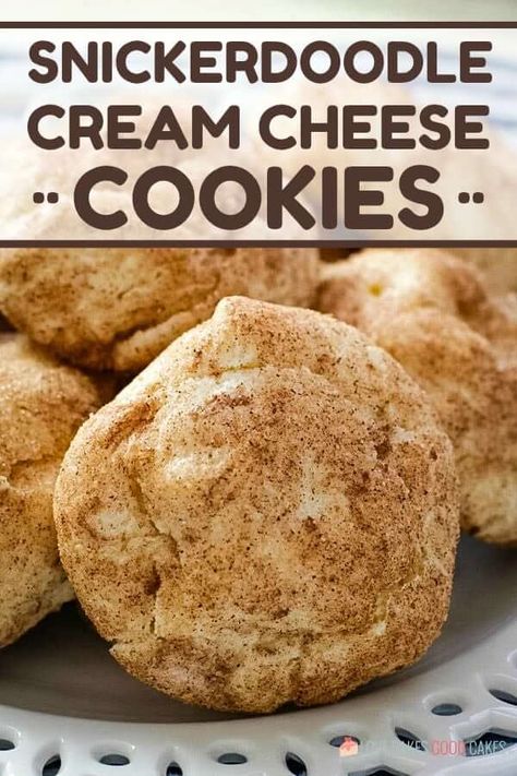 Bake up some soft, pillowy, cinnamon-cream cheese cookie goodness! Add these Snickerdoodle Cream Cheese Cookies to your holiday baking menu! Chewy Peanut Butter Cookie Recipe, Cheese Cookies Recipe, Cream Cheese Cookie Recipe, Snickerdoodle Recipe, Chewy Peanut Butter Cookies, Cinnamon Cookies, Cheese Cookies, Cream Cheese Cookies, Easy Cream