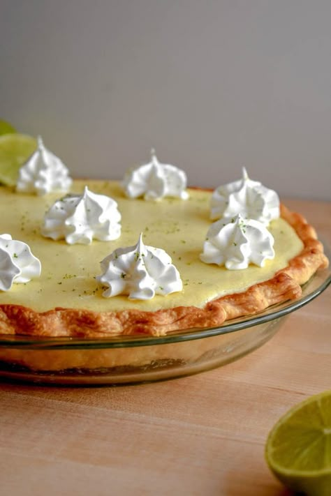 Best ever Key Lime Pie! Tart and sweet filling in a traditional pie crust. This authentic Florida pie is a delicious treat on a summer day. Tart Key Lime Pie Recipe, Traditional Key Lime Pie Recipe, Key West Key Lime Pie Recipe, Authentic Key Lime Pie Recipe, Best Key Lime Pie Recipe, Key Lime Pie Recipe, Lime Pie Recipe, Frozen Pie Crust, Keylime Pie Recipe