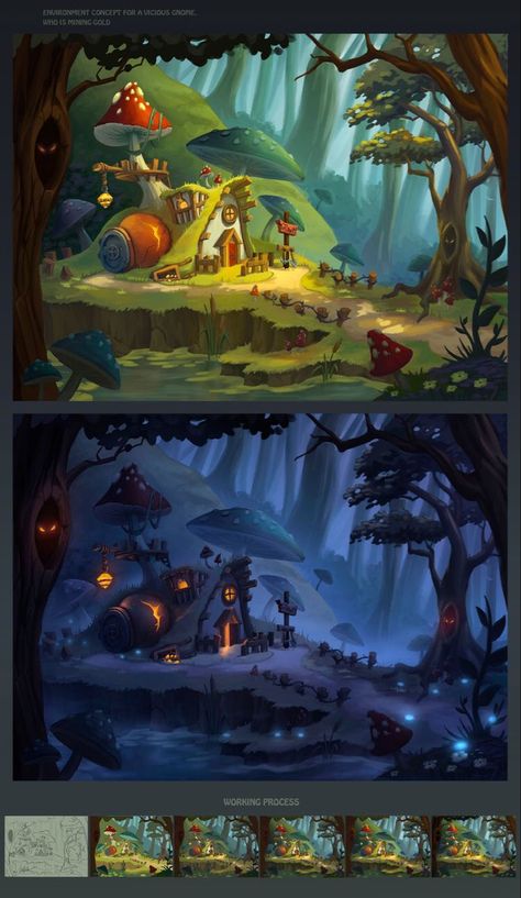 Cute Environment Art, Animation Background Art Illustration, Environment Design Illustration, Cartoon Environment Concept Art, Lighting Reference Environment, Stylized Game Art, Game Concept Art Environment, Fantasy Home Art, Fantasy Concept Art Environment