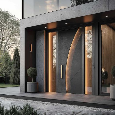 20+ Bold and Beautiful Modern Door Designs for Your Main Entrance Makeover • 333+ Art Images Elegant Front Doors, Plastic Architecture, Modern Door Designs, Entrance Makeover, Inspiring Lifestyle, Wooden Door Entrance, Modern Mountain House, House Front Door Design, Modern Entrance Door