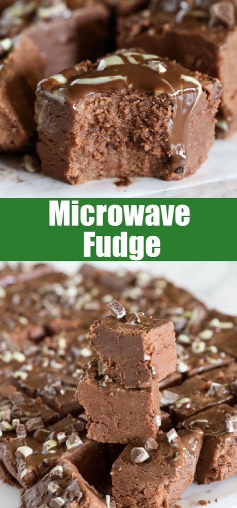 Easy Microwave Fudge - creamy fudge is always a hit around the holidays. Make it in the microwave in 15 minutes with this fool-proof, stress free recipe. Three Minute Fudge, Microwave Fantasy Fudge Recipe, Microwave Marshmallow Fudge, Fudge Recipes Microwave, Easy Fudge Microwave, Microwave Fudge With Marshmallow Cream, Microwave Fudge Peanut Butter, Microwave Chocolate Fudge, Holiday Fudge Recipes