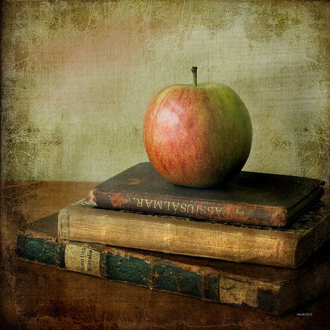 Found this in today's "Explore" on Flickr. A pic I wish I had taken. Just love the simplicity of this photograph. Pastel Sec, 얼굴 그리기, Still Life Photos, Vintage School, Still Life Art, Old Books, Book Nooks, Life Inspiration, I Love Books