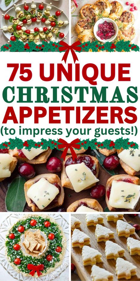 christmas dinner ideas appetizers Christmas Party Appetizers, Christmas Eve Appetizers, Party Ideas Christmas, Best Christmas Appetizers, Christmas Dip, Christmas In July Party, Christmas Appetizers Party, Elegant Appetizers, Christmas Recipes Appetizers