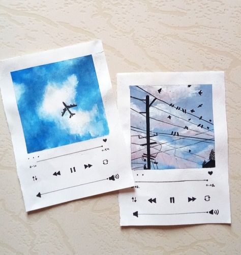 Song Painting, 카드 디자인, Soyut Sanat Tabloları, 수채화 그림, Small Canvas Art, Watercolor Art Lessons, Book Art Diy, Mini Drawings, Cute Easy Drawings