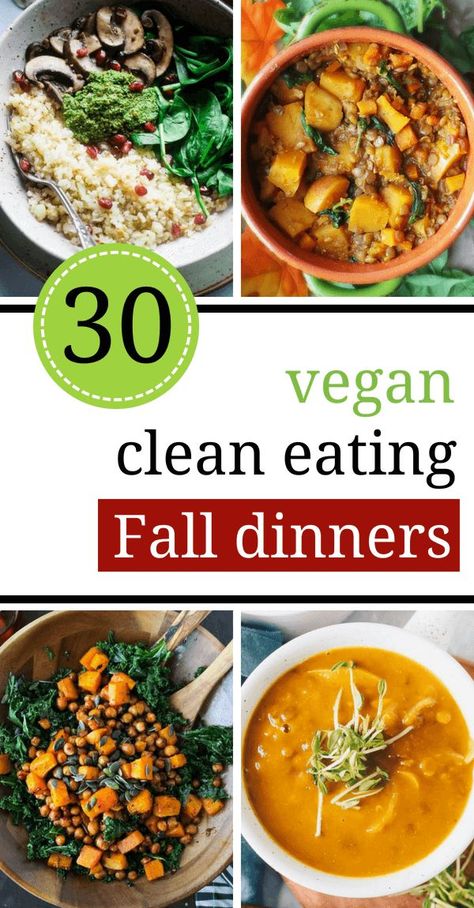 Vegan Clean Eating, Eating Junk Food, Clean Eating Vegetarian Recipes, Clean Eating Vegetarian, Fall Dinners, Vegan Clean, Fall Dinner Recipes, Fall Dinner, Vegan Dinner Recipes