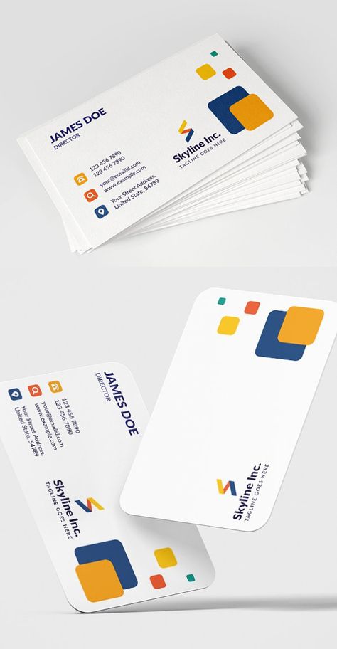 Modern Business Card Examples - 2 Complementary Card Design Ideas, Business Card Idea Design, Modern Business Card Design Creative, Graphic Design Visiting Card, Graphic Design Business Card Ideas, Corporate Visiting Card, Business Card Examples, Professional Business Card Design Modern, Visiting Cards Design Creative Business