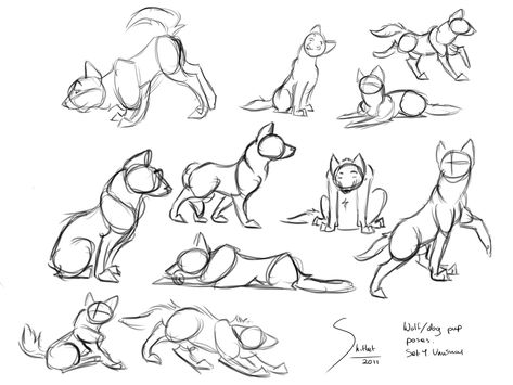 Wolf or Dog Pup Poses Set 1 by Shitlet on DeviantArt Wolf Pup Reference, Person And Dog Drawing Base, Half Human Half Wolf Drawing, Disgust Face Reference, Wolf Laying Down Drawing Reference, Dog Looking Up Drawing, Dog Laying Down Drawing Reference, Animated Dog Drawing, Chibi Dog Poses