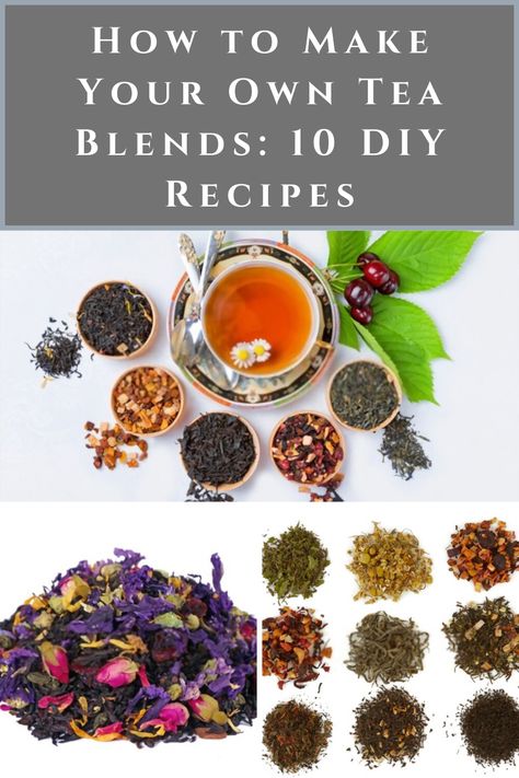 Make Your Own Tea Blends, Loose Tea Recipes, Tea Recipes Loose Leaf, Herbal Tea Recipes Homemade, Make Your Own Tea, Tea Blends Recipes, Herbal Tea Garden, Tea Remedies, Healing Tea