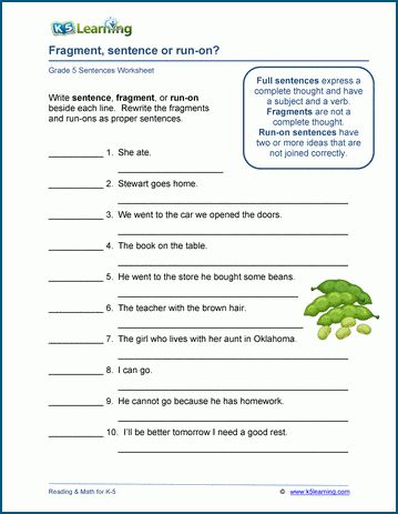 Students identify and fix sentence fragments and run-on sentences. Free | Grammar | Worksheets | Grade 5 | Printable Grammar Worksheets Grade 5, Author's Purpose Worksheet, Kindergarten Grammar, Sentence Fragments, Run On, Early Science, Run On Sentences, Cursive Writing Worksheets, Comprehension Exercises