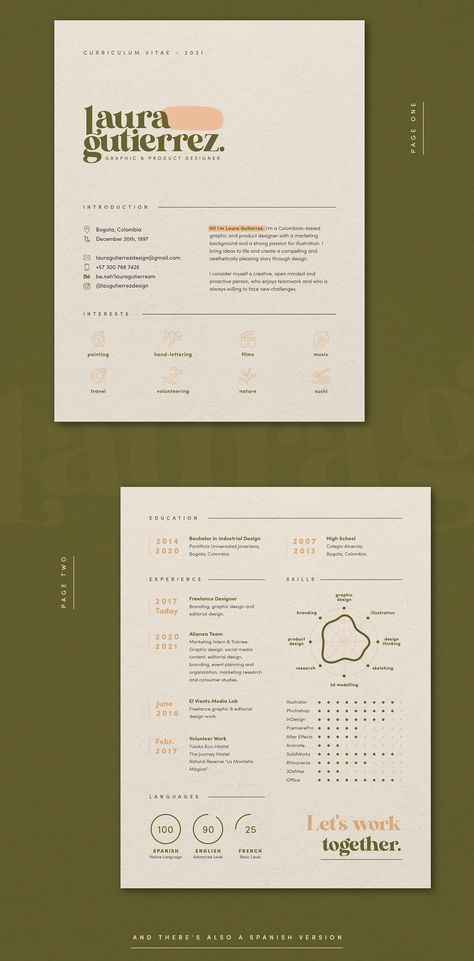 Resumé/CV on Behance Curriculum Vitae Design, Cv Website, Visual Resume, Cv Inspiration, Graphic Design Cv, Design Resume, Resume Layout, Creative Cv, Cv Design