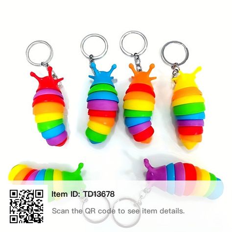 Office Desk Toys, Slime Toy, Toy Keychain, Backpack Keychains, Colorful Gifts, Desk Toys, Slug, Cute Keychain, Fidget Toy