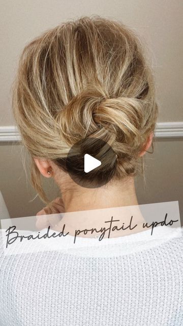 Braided Ponytail Updo, Grey Hair Updos, Casual Updos For Medium Hair, Ashley Erickson, Short Hair Updo Easy, Fine Hair Updo, Short Hair Updo Tutorial, Easy Updos For Medium Hair, Hair Updos Tutorials