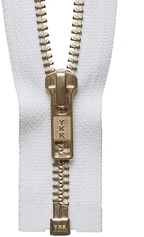 YKK 30"/ 76cm Metal Brass Open Ended Zip: White : Amazon.co.uk: Home & Kitchen Curtain Lining Fabric, Sewing Machine Brands, Interfacing Sewing, Metal Dress, Sewing Pattern Shop, Burda Patterns, Gold Teeth, Tilly And The Buttons, Lined Curtains