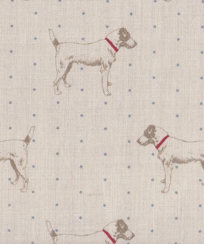 Jack's Gone Dotty Blue also available with pink dots by Peony and Sage. Vintage Boys Room, Peony And Sage, Crochet Waffle Stitch, Curtains And Blinds, Dog Fabric, 자수 디자인, Dog Wallpaper, Linens And Lace, Big Boy Room