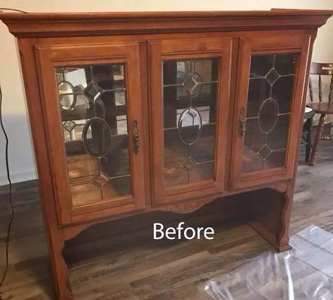 Red China Cabinet, Hutch Top Makeover, Hutch Top Repurposed, Repurposed China Cabinet, Repurposed Hutch, Hutch Redo, China Hutch Makeover, Repurposed China, Hutch Top