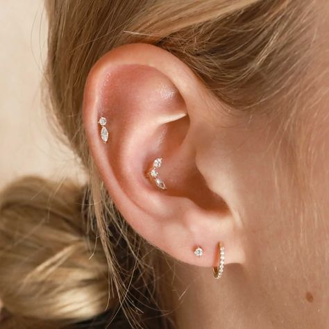 Teardrop Piercing, Conch Piercing Stud, Ear Piercing Studs, Piercing Stud, Conch Jewelry, Piercing Jewellery, Flat Back Earrings, Helix Earrings, Silver Flats