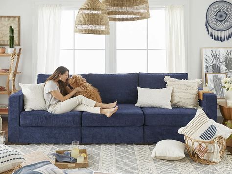 Lovesac Sectional, Navy Blue Sectional, Rv Sofas, Interior Design Kitchen Contemporary, Blue Sectional, Room Vibes, Kitchen Contemporary, Sofa Manufacturers, Basement Makeover