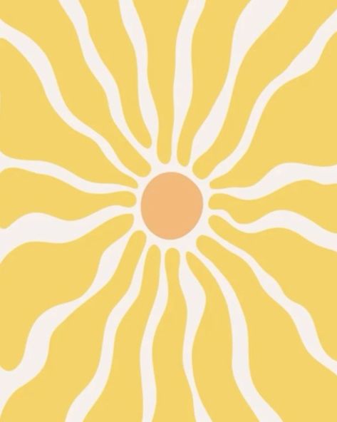 Sun is back! ☀️ Sun Easy Painting, Sun Poster Aesthetic, Sun Pattern Design, Sun Aesthetic Art, Abstract Sun Painting, Sun Moodboard, Soleil Aesthetic, Sunny Illustrations, Sun Mural