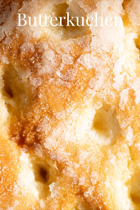 Macro image of Butterkuchen or German butter cake. Pie, German Butter Kuchen Recipe, German Kuchen Recipes Coffee Cake, German Lemon Cake, Easy German Desserts Simple, German Yeast Cake, Yeasted Cake Recipes, German Sugar Cake, Dutch Butter Cake Recipe 12 Tomatoes