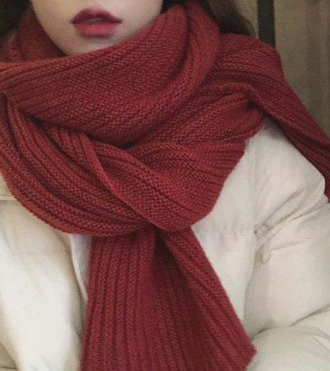 KDRAMA INSPIRED OUTFITS 
#goblin #outfits #kdrama Chunky Scarf Outfit, Knit Scarf Outfit, Red Scarf Outfit, Scarf Aesthetic, Scarf Outfit Winter, Woolen Scarves, Scarf Outfit, Chunky Scarves, Warm Dresses