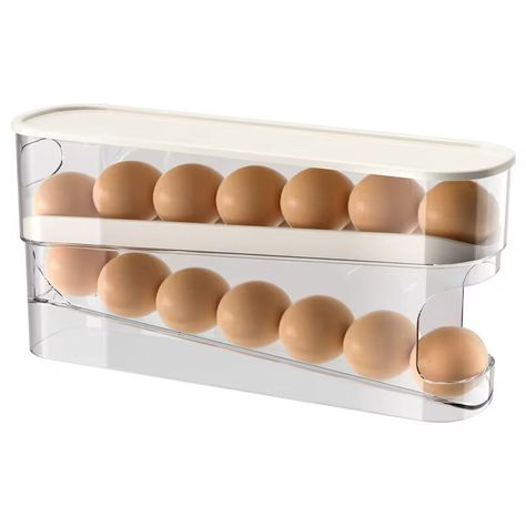 Double Layer Rolling Egg Dispenser And Storage Organizer Container Refrigerator Egg Storage Box - Buy Double Layer Rolling Egg dispenser And Storage Organizer Container Egg refrigerator Egg Storage Box Product on Alibaba.com Storing Eggs, Refrigerator Drawers, Refrigerator Storage, Egg Box, Egg Storage, Kitchen Refrigerator, Fridge Organization, Egg Holder, Egg Carton