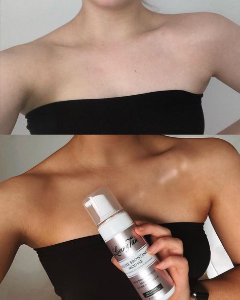 We are living for these results 🙌🏼 Our Deluxe Bronzing Mousse gives you a natural-looking tan within minutes. @livgraccee uses the shade Ultra Dark. Loving Tan 2 Hour Express Dark, Fake Tan Before And After, Self Tan Aesthetic, Fake Tan Aesthetic, Spray Tan Aesthetic, Fake Tanning Routine, Natural Fake Tan, Tan Goals, Tan Ginger