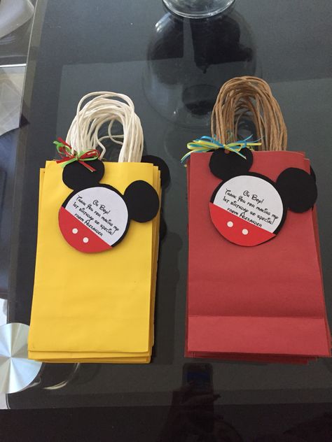 Mickey Mouse Favor Bags, Mickey Mouse Treat Bags, Mickey Mouse Party Bags, Mickey Mouse Party Favors Diy Goody Bags, Mickey Mouse Goody Bags, Mickey Mouse Treats, Mickey Mouse Favors, Mickey Mouse Party Favors, Favours Ideas