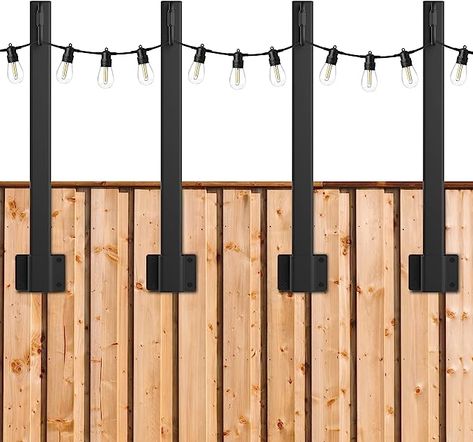 4 Pack 1.3 Ft Suspension Outdoor String Light Poles,Light Poles for Outside Lights Hanging,with Clip and Holder,Light Post Mounting Stand Patio Fence Wall Garden Backyard Deck Outdoor String Light Poles, String Light Poles, Backyard String Lights, Patio Wedding, Fence Wall, Light Post, Lights Hanging, Patio Fence, Fence Lighting