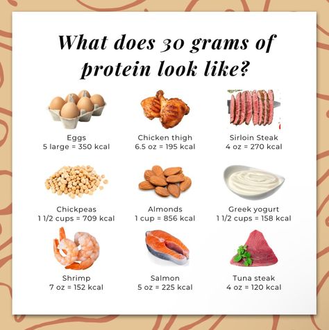 Listen girl, getting adequate protein can be the difference between building muscle, gaining strength, and staying functionally independent as you age, okay?? . If you’re struggling to get in enough protein, start by saving this post so, you have an idea of protein sources plus how much protein can provide 30+ grams. . Yes, protein takes a bit of planning and prep work. But, for myself and my clients, cooking protein rich meals and doubling those recipes gives me plenty of protein for a full ... How Much Protein Is In An Egg, Highest Sources Of Protein, Easy To Digest Protein, 50 Grams Protein Meals, Dietitian Instagram Post Ideas, How To Get 120 Grams Of Protein In A Day, 60g Protein Meals, 160g Protein Meal Plan, 40 Grams Of Protein Meals